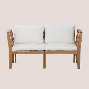 Filips 2-częściowa Modułowa Sofa Ogrodowa Z Podłokietnikami Z Drewna Akacjowego Gardenia Biel - Sklum