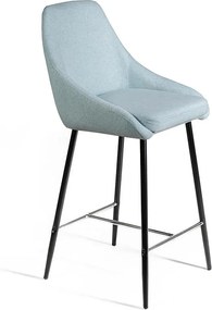 Zestaw 2 wysokich krzeseł w kolorze turkusowo-zielonym z metalowym podnóżkiem "Petit" 46x49 97 cm