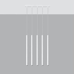 Lampy wiszące nowoczesny Brill, stal - 5 źródło światła 4000K - L.45 x H.90 cm - biały