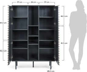 Czarno-naturalna szafka w dekorze orzecha 105x155x40 cm Kesia – Kave Home