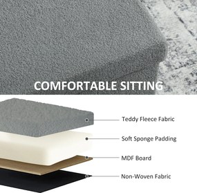 HOMCOM Puf do przechowywania, tapicerowana ławka z pojemnikiem i pokrywą do salonu, sypialni, korytarza, Ciemnoszary