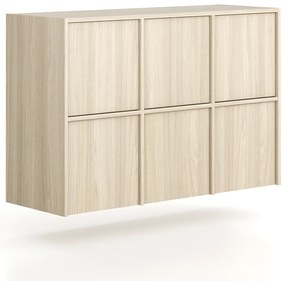 Nadstawka do szaf FRAME, 6x drzwi, 1299 x 450 x 854 mm, PUSH-lock, dąb naturalny