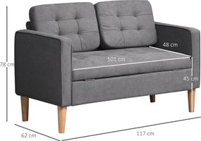 Dwuosobowa sofa HOMCOM sofa z tkaniny