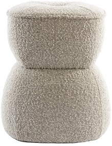 Beżowy puf z materiału bouclé Leyla – Light &amp; Living