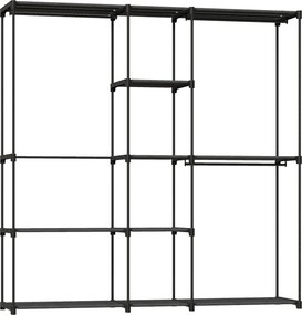 HOMCOM Szafa materiałowa z drążkiem na ubrania 182x43x185 cm Czarna | Aosom PL