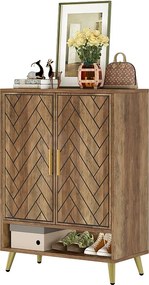 Szafka na buty 6-poziomowa z drzwiami, drewniana szafka na buty z regulowanymi półkami