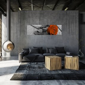 Obraz - Pomarańczowa róża (170x50 cm)