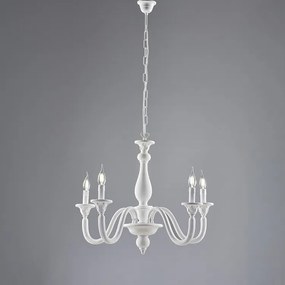 Żyrandol Lucca Shabby White Wooden 5 Lights 116 Ø62 BL271-5-BCO