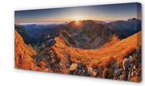 Zdjęcie na płótnie Góry o Zachodzie Słońca