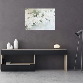 Obraz - Abstrakcja białych kwiatów (70x50 cm)