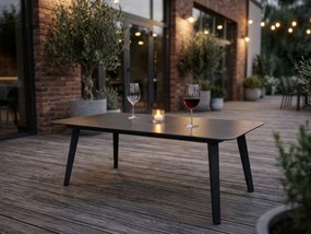 Stolik ogrodowy aluminiowy antracyt 120x60x43 cm lekki wytrzymały tarasowy