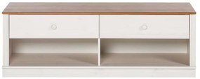 Biała szafka pod TV z litego drewna sosnowego 137x47 cm Anita – Støraa