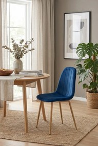 Granatowe welurowe krzesło nowoczesne H8-B08