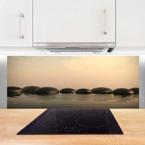 Panel Szklany Refleksy Wody na Kamieniach