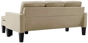 3-osobowa sofa z ekoskóry z podnóżkiem cappuccino - Lencor 4Q