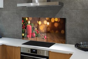 Panel szklany do Kuchni Świeca i Świąteczne Dekoracje