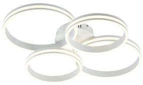 Lampa sufitowa biała z LED z 3-stopniową regulacją ściemniania 4-punktowa - NavaraDesignerski Oswietlenie wewnetrzne