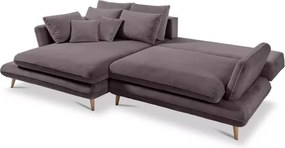 Narożnik MONTE Lewostronny z funkcją spania, pojemnikiem i poduszkami, Sorriso 03 Szary brąz WERSAL