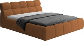 Łóżko GIULIA tapicerowane z pojemnikiem na pościel kolor Pomarańczowy WERSAL