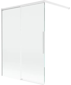 Mexen Rox parawan nawannowy 2-skrzydłowy rozsuwany 120 x 150 cm, transparent, biały - 8C9-120-003-20-00