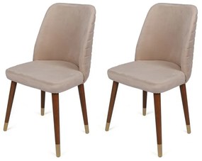 Zestaw krzeseł do jadalni Hugo Cream and Walnut, 2szt.