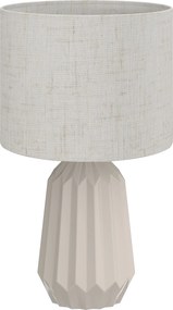 HOMCOM Lampa stołowa, oświetlenie stołowe, lampa nocna z lnianym abażurem, przełącznik kołyskowy, lampa biurkowa, 22 x 22 x 39 cm, beżowy | Aosom PL