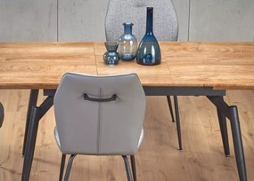 Nowoczesny rozkładany stół Cambridge 140-180 cm z blatem MDF w odcieniu dębu i metalowymi nogami