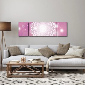 Obraz mandali na różowym tle (170x50 cm)