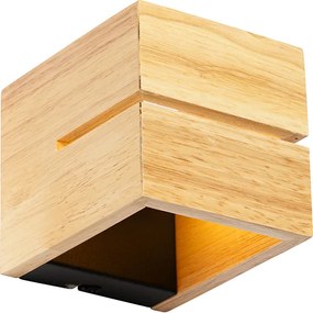 Rustykalna lampa ścienna z drewna dębowego 9,7 cm - Transfer Groove