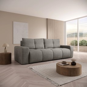 Masseno Sofa DUCA z funkcją spania i pojemnikiem na pościel, Rozkładana sofa - Szary, FLOW 17