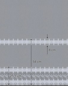 Firana na haczykach flex podwójnych kolor biały tkanina półprzezroczysta, strukturalna, wzorzysta