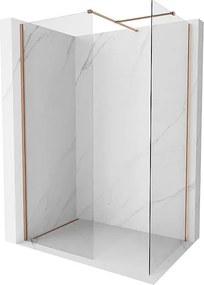 Mexen Kioto-X ścianka prysznicowa Walk-in 160 x 80 cm, transparent 10 mm, miedź szczotkowana - 800-160-202-65-00-080-X