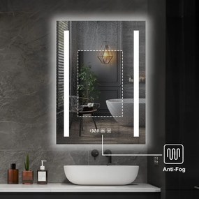 IREDA Lustro łazienkowe z oświetleniem LED, 80 x 60 cm