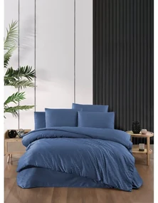 Niebieska adamaszkowa pościel dwuosobowa z prześcieradłem/4-częściowa 200x220 cm – Mila Home