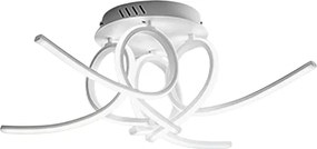 Nowoczesna lampa sufitowa LED Tosca P4, 60W 3200lm, ciepłe światło 3000K, rzeźbiarski design, satynowe białe aluminium, IP20, dyfuzor opalowy