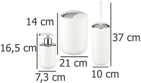 Zestaw akcesoriów łazienkowych BRASIL, dozownik na mydło + szczotka toaletowa + kosz na śmieci 2 l, WENKO