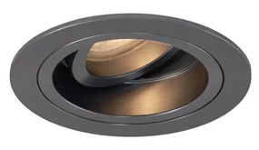 Zestaw 6 Nowoczesnych reflektorów wpuszczanych Gunmetal GU10 50mm Okrągłe z możliwością przechylania - Chuck Oswietlenie wewnetrzne