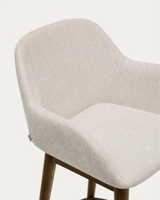 Beżowy tapicerowany hoker z podłokietnikami (wysokość siedziska 66 cm) Konna – Kave Home