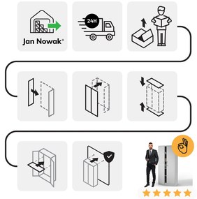 Szafa JAN Compact 1750 x 800 x 400 mm, szara