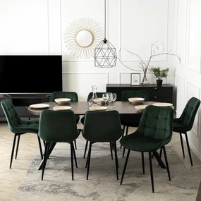 Stół Okrągły Rozkładany LUGO 90-190 cm Orzech/Czarny Loft