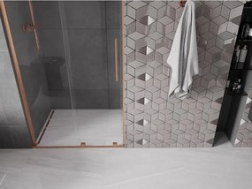 Mexen Velar L drzwi prysznicowe rozsuwane 90 cm, transparent, miedź szczotkowana - 871-090-003-01-65
