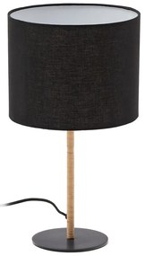 Czarna lampa stołowa z tekstylnym kloszem (wysokość 45 cm) Pina – Kave Home