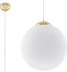 Biało-złota szklana lampa wisząca 40 cm A1-R85