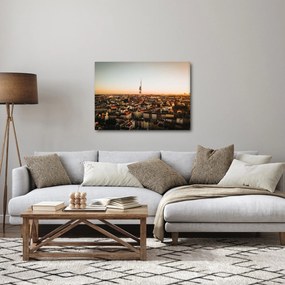 Obraz zachodu słońca nad Žižkov (70x50 cm)