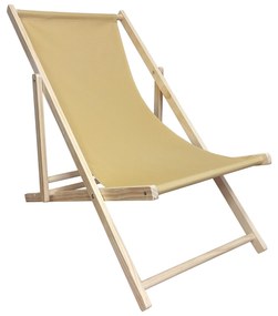 Leżak Drewniany Beżowo Miodowy – Regulowany 3 Pozycje