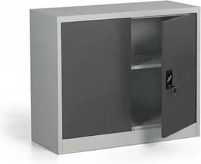 Metalowa szafa, demontowana, 1 półka, 950 x 800 x 400 mm, ciemnoszara