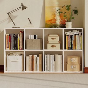 Regał otwarty komoda kostka 4x2 pojemny biały na książki biurowy nowoczesny