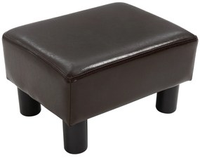 HOMCOM Pufa Elegancka Materiałowa Stołek w Kolorze Brązowym 40x30x24cm | Aosom PL