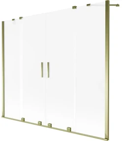 Mexen Velar Duo parawan nawannowy 2-skrzydłowy rozsuwany 170 x 150 cm, szron, złoty - 896-170-000-32-50