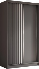 Szafa LAMELLO - Szary / Lamele Białe / Bez lustra / Bez szuflad / 120 cm